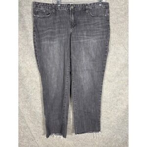 GAP  Boyfriend Jeans Washed Black‎ Raw Hem Denim Womens Size 16